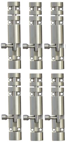 Image of DHAKAD Tower Bolt Stainless Steel ZYLO 4 INCH Pack of 6 PCS