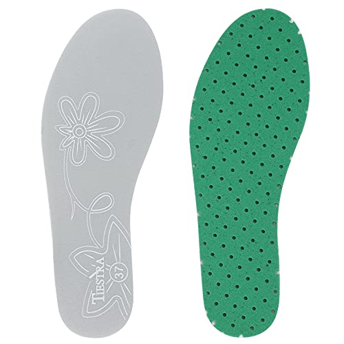 TIESTRA Memory Foam Insoles for Women and Men, Comfort Cushioned Shoe Insert for Work Boots, Trainers and Walking Shoes, Inner Sole Foot Support Pads Shock Absorbing Insole