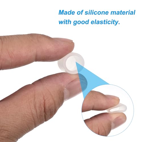 Image of uxcell 48Pcs Silicone End Caps, 9.5mm(3 /8 inch) ID 13mm(1 /2 inch) Height Round Rubber Elastic Screw Thread Protectors Soft Flexible Screw Bolt Covers Caps for Metal Tube Rod Bolt, Clear