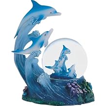 ICE ARMOR 5" H Dolphin Glitter Snow Globe Statue Decoration Figurine