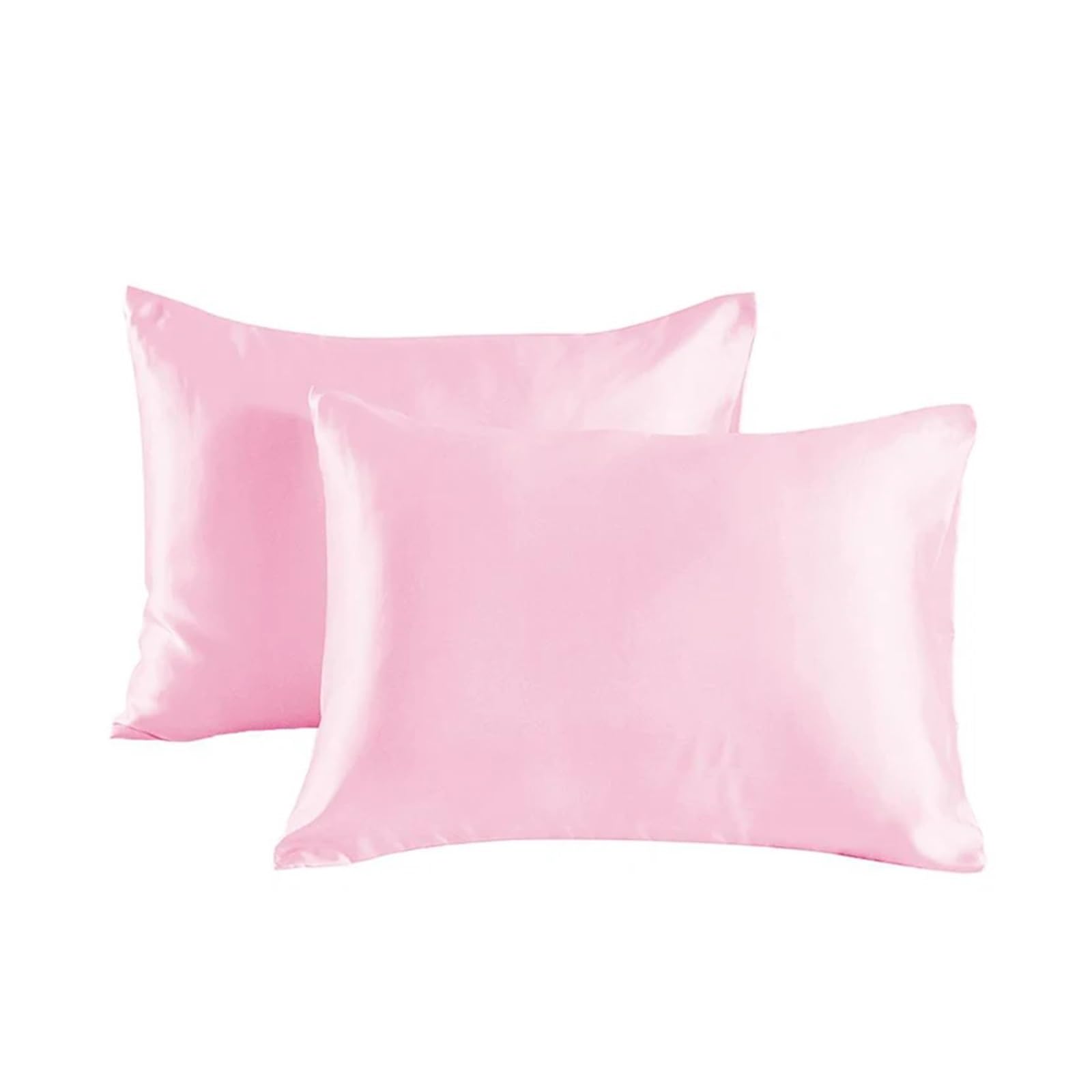 Silk Pillowcase 2Pc Satin Silk Pillow Real Silk Beauty Pillow Case Super Soft Pillow Case(Light pink,51x66cm 20x26in)