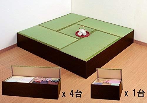 Amazon 畳ユニット 高床式ユニット畳 畳収納ボックス 日本製 180x180cm 大4台 小1台のセット販売 収納ケース ボックス オンライン通販