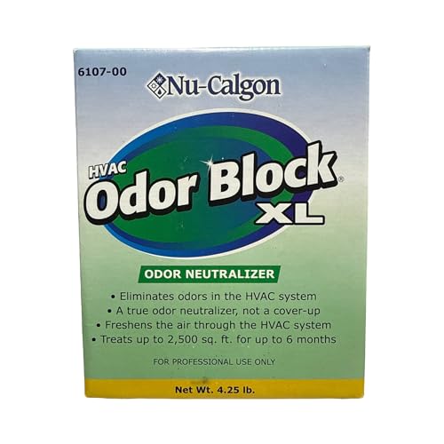 Nu-Calgon 6107-00 (Previously 61070) ClenAir HVAC Odor Block XL Whole Home Odor Eliminator for 3 Ton Systems Air Handler & Return Duct Install Removes Mold Smoke & Musty Odors Lasts 6 Months
