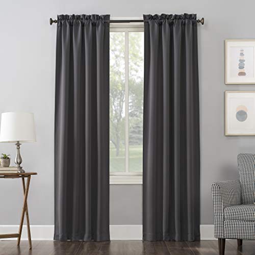 Sun Zero Easton Energy Saving Blackout Rod Pocket Curtain Panel, 40