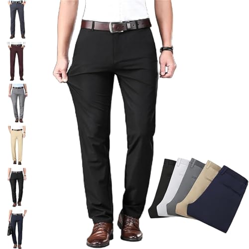 Calormas Mens Dress Pants, Timelessflex Men's High Stretch Straight Fit Pants, Timelessflex Dress Pan, Straight Fit