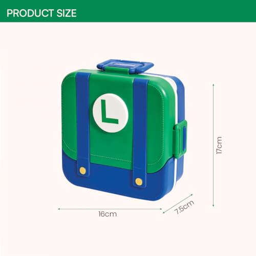 Image of House of Quirk 750ml Stainless Steel Bento Lunch Box for Kids & Adults, 3-Compartment Insulated Lunch Box with Spoon, Fork & 50ml Spice Box, Leakproof, BPA-Free (Green)