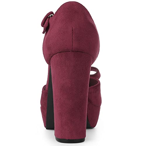 Allegra K Women's Mary Janes Platform Pumps Halloween Costumes Chunky Heels Dress Shoes4