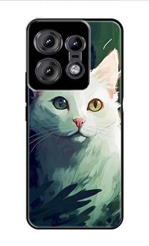 Image of Metal TPU Printed Back Cover for Motorola Edge 50 Pro 5G (Cat Painting) 360 Degree Protection | Camera Protection -25092024(AH)
