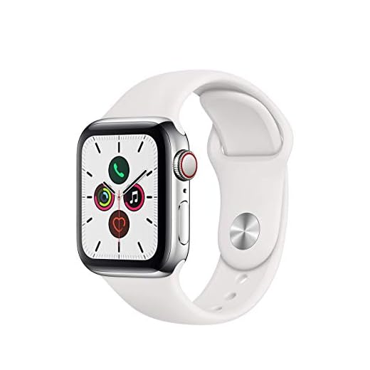 Apple Watch Series 5 (GPS + Cellular, 40 mm) Acero Inoxidable - Correa Deportiva Blanco