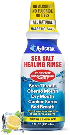 H2Ocean Healing Rinse Natural Sea Salt Mouthwash Lemon Ice, 8 oz