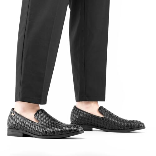 Image of JITAI Men's Dress Shoes - Casual Rubber & Leather Loafers for Men - Fashion Business Formal Wear
