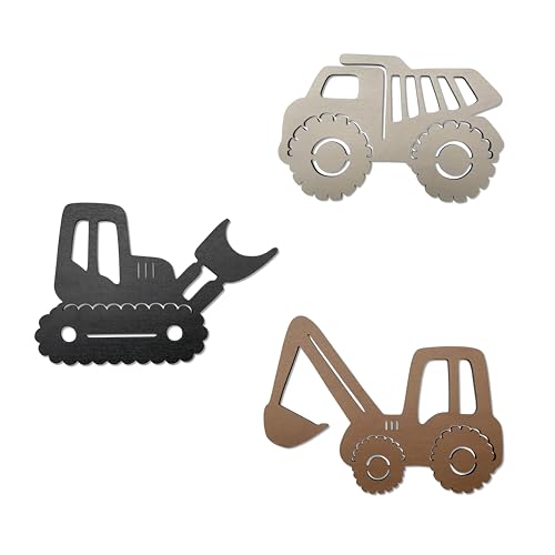 Image of Ajqiomh Construction Trio Nursery Wall Decor Wooden Construction Vehicles Decor Kids Room Wall Decor Kids Room Decor Nursery Playroom Wall Decor for Boys