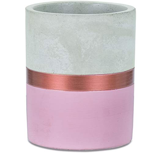 Vaso em Cimento, Moas, Rosa/Cobre