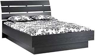 Pemberly Row Queen Platform Bed in Black Woodgrain