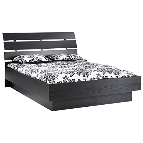 Pemberly Row Queen Platform Bed in Black Woodgrain