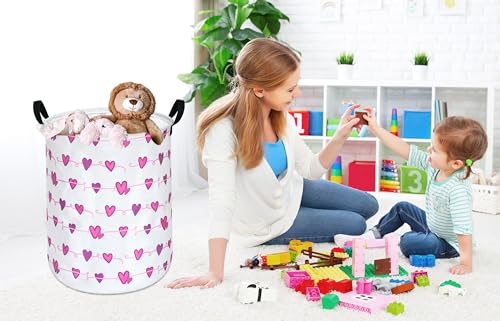 Image of Large Laundry Basket Canvas Storage Bins Baby Nursery Hamper for Boys and Girls Toy Box Gift Baskets for Home,Office,Home Decor