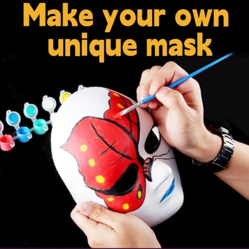 Máscaras de Papel para Pintar Carnaval, Maske Weiß,6pcs DIY Weiße Papier Maske,Theathermaske zum Bemalen,Maskerade Masken,Überstreichbare Papiermasken