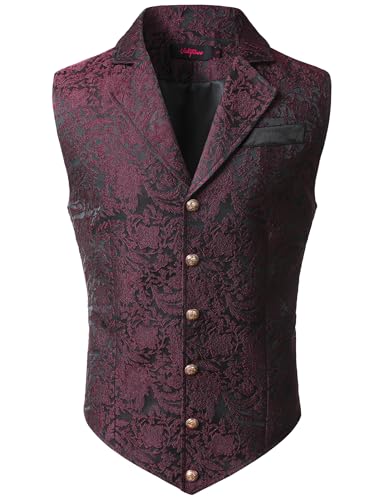 Image of VATPAVE Mens Victorian Suit Vest Steampunk Gothic Waistcoat