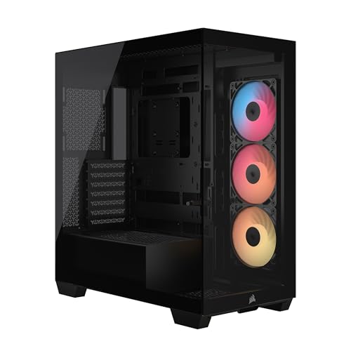 CORSAIR 3500X RS-R ARGB ミドルタワーピラーレスPCケース ? RS120-R ARGBファン3基搭載 ? GPUサポートアーム(たわみ防止)? 強化ガラスパネル ? 最大10基の120mmファン対応 ? 逆配線対応マザーボード互換