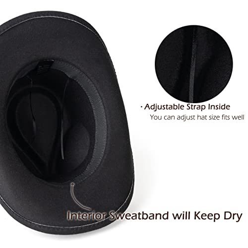 Image of Men & Women Classic Wide Brim Western Cowboy Cowgirl Hat