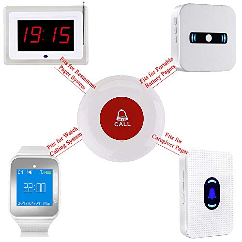 Wireless Caregiver Pager Softly Sound Alert System Nurse Call Help Buttons for Elderly Patient at Home 3 Buttons - Thumbnail 3
