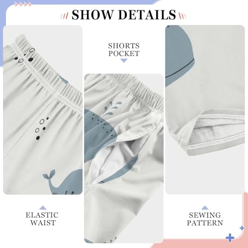 Little Whale Boys Pants Boys Athletic Pants Long Pant for Boywith Pockets Wide-Leg Size 6-14Y4