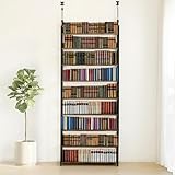 IMIEE 本棚 突っ張り つっぱりラック つっぱり棚 突っ張りラック 収納棚 壁面収納 ウォールラック 大容量 スリム コミックラック 薄型 シェルフ 収納 パーテーション 9段 簡単設置 DIY 穴あけ 工事が不要 組立品 幅80*奥行17*高さ210.5-275cm(幅80CM, ブラウン)