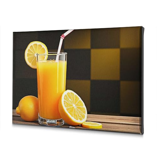 Toile salle de bain jus d'orange et citron tableau de décoration murale 40x60