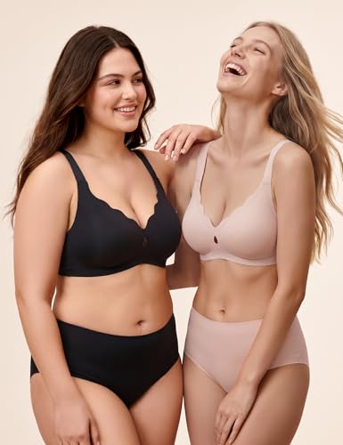Image of LUCKMEEY Bras for Women No Underwire Wave Push Up Wireless Bra Seamless Bras Full Coverage Bralettes Lift Everyday Bras