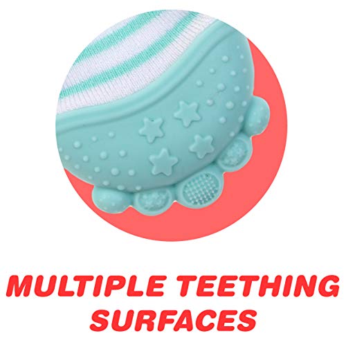 Image of Nuby Soothing Teether Sock, Aqua Stripes