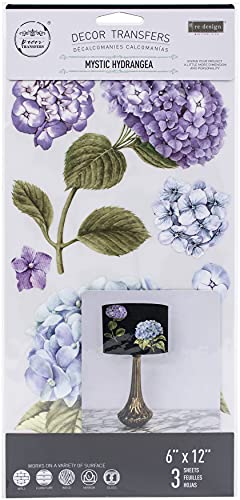 Redesign With Prima Small Transfers Mystic Hydrangea 3 Sheets,6