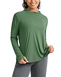 Picture of Pudolla Women's Sun Protection Shirt UPF 50+ Long Sleeve Lightweight UV Hoodie for Women Hiking Outdoor Fishing Summer (Dark Green X-Small