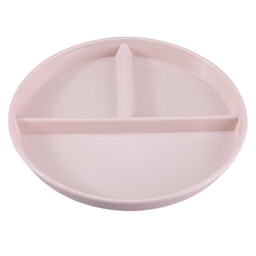 ATORSE Divided Plates, 3 Compartment Reusable Lightweight for Dinner Training Kids Pink
