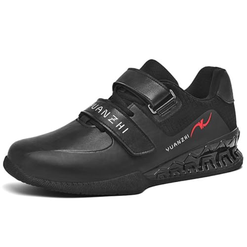 TvzsiY Zapatos De Levantamiento De Pesas para Hombres Zapatos De Sentadillas Flexibles Y CóModos,para Levantamiento De Potencia Y Culturismo, Fitness,Negro,43 EU
