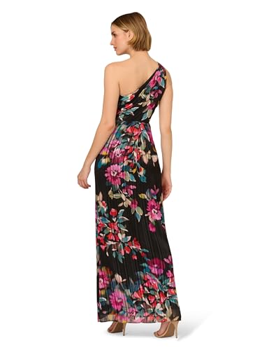 Adrianna Papell Women's One Shoulder Floral Gown2