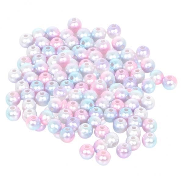 SNAPPSY 2x50/100/200/500Pc ABS Plastic Loose Beads 6mm Pink Purple Blue-picture-43