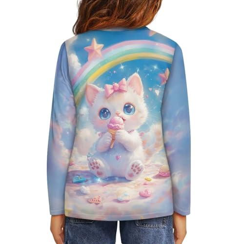 Image of Kids Long Sleeve Shirts for Girls 3-16 Year Old Cute Clothes for Teen Girls Casual Workout Tops