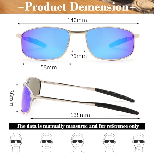 Image of FEISEDY Rectangle Polarized Square Sunglasses for Men Women B2444 | Photochromic, Night Vision, Automatically darken in sunlight, 100% UV400, Driving, Fishing, Climate Pledge Friendly