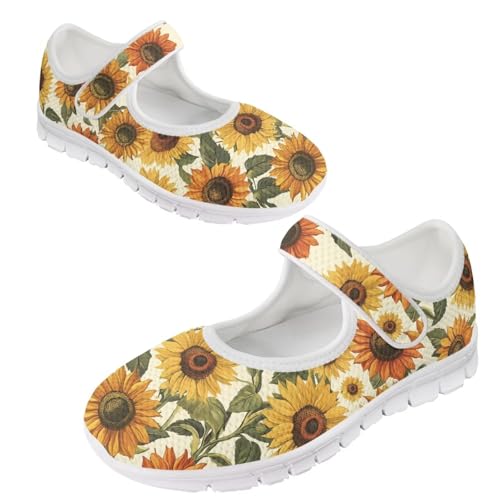 Coloranimal Mary Jane Flats Shoes for Women Casual Mary Jane Shoes Slip On Shoes Buckle Strap Round Toe Women's Flats Uniform Shoes Outdoor