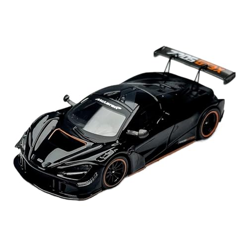 YRXIAO Modèle Réduit Voiture McLaren 720S GT3 X en Alliage Noir Brillant À L'échelle 1:64 - Objet Collection pour Adultes