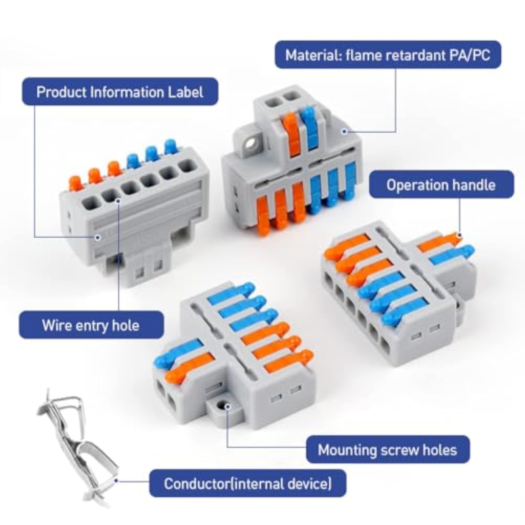 10Pcs Lever-Nut Wire Connectors for AWG 28-12
