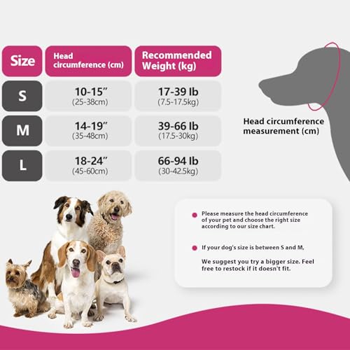 Ohrenschützer für Hunde Ohrenschutz zur Linderung von Angst Lärmschutz für ruhige Hundeohren Beruhigende Hundehaube zum Pflegen und Trocknen beim Baden, Ohrschutz für Haustiere, Katzen (Heiß Rosa, S)