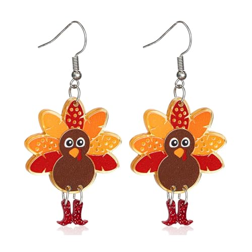 Turkey Boot Maple Leaf Earrings
