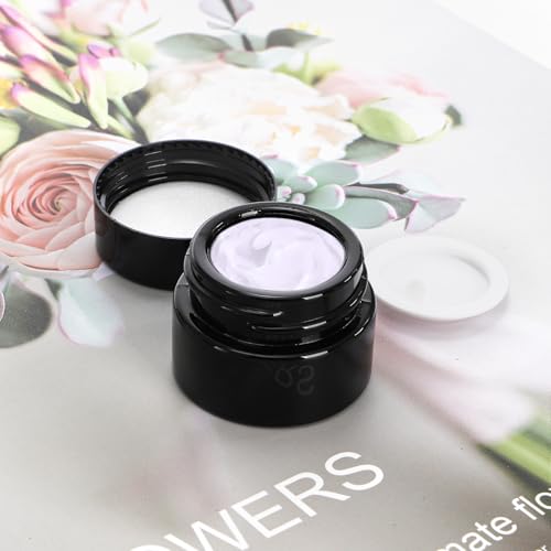 Nicunom 30 Pack 5ml Sample Containers with Lids, UV Protection 5g Thick Glass Jar, Airtight Mini Makeup Container, Refillable Cosmetic Jars Empty Travel Containers for Lotion, Essential Oil, Cream