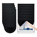 Sneulletoys 4pack No Drill Temporary Blinds Stick on,Easy Fit Self Adhesive Blinds,Non-Woven Fabric Crop According to Size,Curtains for Bedroom Kitchen Bathroom Windows (Black, 60W x 150H cm)