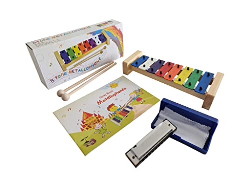 Clifton Educational Wooden 8 Tone Xylophone Metallophone Learning Well Tuned Glockenspiel Colorful Metal Keys With Natural Wood Frame #TOP5