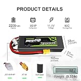OVONIC 3S Lipo Bateria 11.1V 2200mAh 50C z XT60 do RC Evader BX Auto RC Truck RC Truggy RC Samolot UAV Drone FPV (2 sztuki)