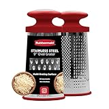 Rubbermaid Stainless Steel Cheese Grater - 9.5' Oval Handheld Box Grater with EZ Grip Handle - Multi-Surface Food & Cheese Shredder | Zester & Graters for Kitchen - Dishwasher Safe