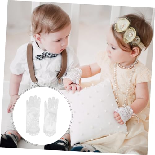 NOLITOY 1Pair Lace Gloves for Embroidered Gloves for Flower Girl for Costume Parties Stage Performances Dress Up Elegant Accessories3