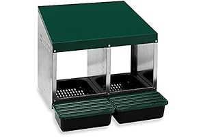 Heavy Duty 2 Compartment Roll Away Nesting Box for Chickens